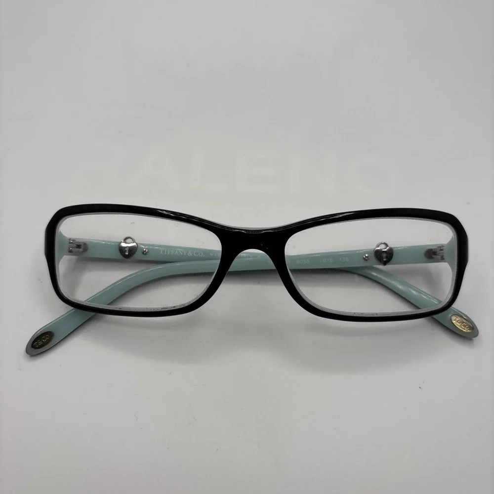 Tiffany & Co TF 2061 8055 Square Black Blue Lock Eyeglasses Frame 52-16-135 #213